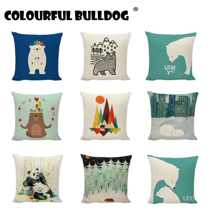 Colorful Owl Animal Print Home Chairs Sofa Decor Pillow Case Throw Cushion Cover
