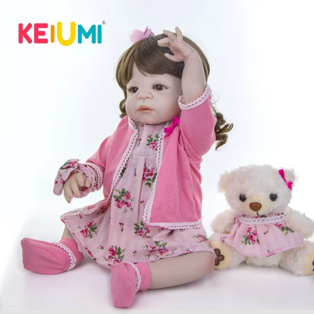 

23 Inch Lovely Baby Reborn Silicone Full Body Doll 57 cm Handmade Reborn Bonecas Toddler Bed Time Toy For Birthday Surprise