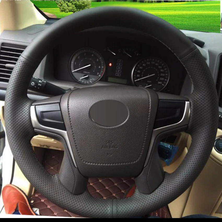 Buy Black Synthetic Leather Car Steering Wheel Cover
