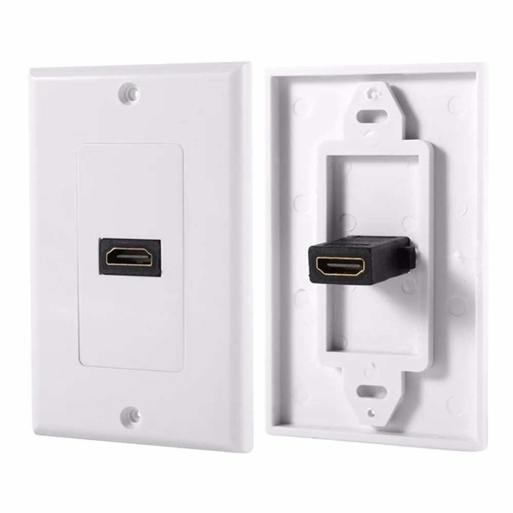 

HDMI Wall Plate 6-Inch Pigtail Built-in Flexible Hi-Speed HDMI Cable with Ethernet Single Outlet Port Insert for Theater Systems