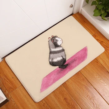 

Cartoon Flannel Carpet Yoga Rats Printing Mat For Living Room 40x60cm Door mat Rectangle Tapete