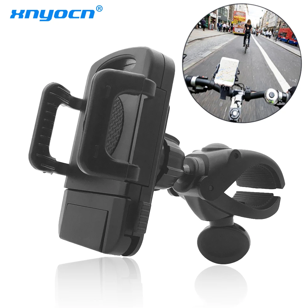 

Bicycle Phone Holder, Xnyocn Universal Bicycle Motorcycle Mount 360 Rotatable Cradle Clamp Bike Mount Holder for Smartphone