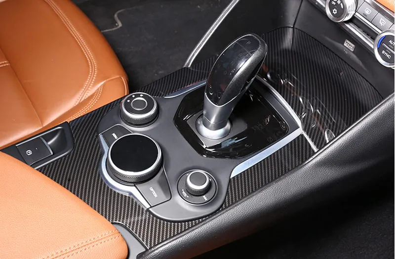ACAMPTAR Nuova Copertura della Console del Cruscotto in Fibra di Carbonio Adatta per Alfa Romeo Giulia 2017-2019