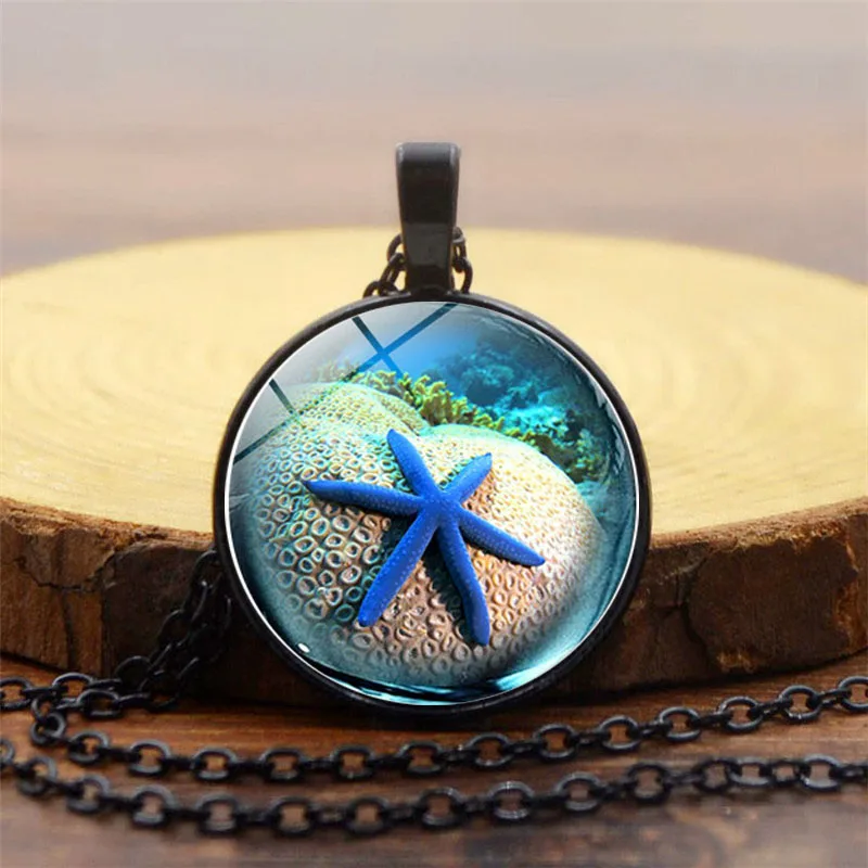 

2018 New Fashion Vintage Jewelry Color Change Pendant Temperature Tracker Charm Sea animals Starfish Necklaces For women Gifts