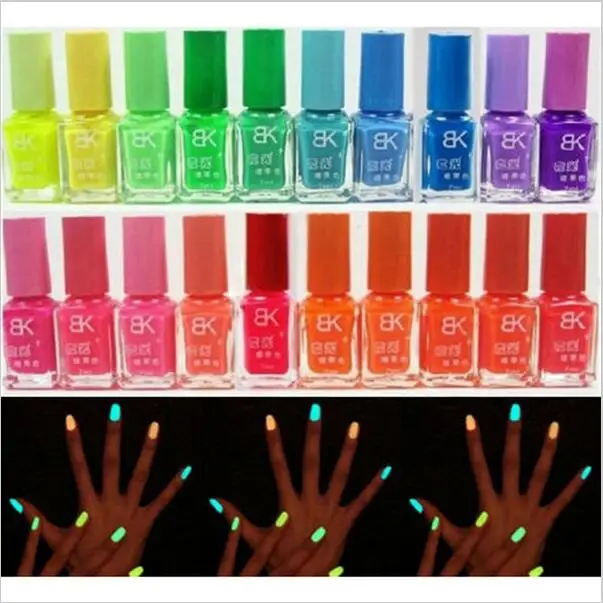 Hotsell New Hotsell 19 Candy Colors Glow The Dark Luminous Fluorescent Nail Art Polish Enamel Free Shipping Beauty