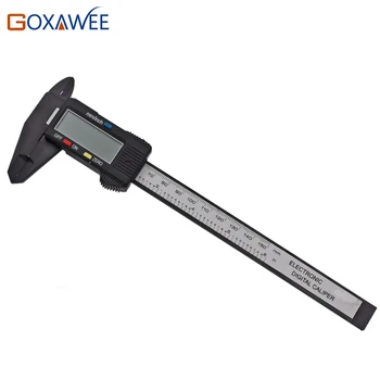 

GOXAWEE 150mm 6inch Digital Electronic Carbon Fiber Vernier Calipers LCD Plastic Caliper Gauge Micrometer Ruler Measuring Tools