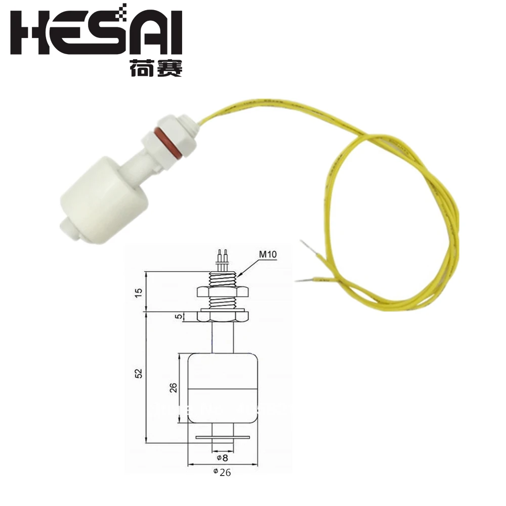 

52mm PP Liquid Water Level Sensor Horizontal Float Switch Down