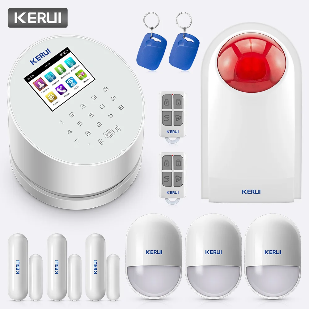 KERUI W2 плановый Arm APP пульт дистанционного управления беспроводной WiFi GSM PSTN домашняя система охранной сигнализации с RFID картой сирена система оповещения s