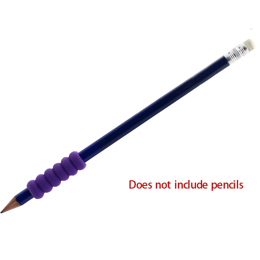 

10pcs Non Slip Eco-friendly Cap Foam Pen Handwriting Ridged Pencil Non-toxic Lightweight Hand Protection Grips