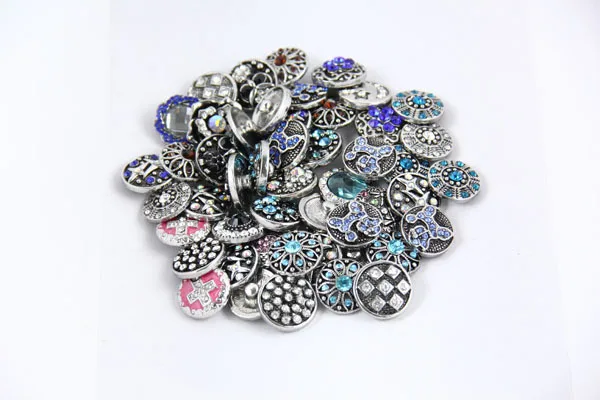 

50pcs/lot mix designs crystal fashion ginger diy snap button 18mm rhinestone metal snap buttons jewelry