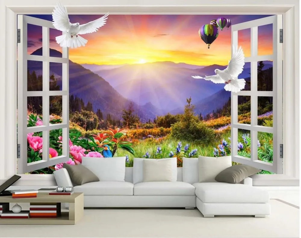 Online Get Cheap Window Wallpaper Mural Aliexpresscom Alibaba