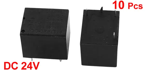 10 Pcs 24VDC 250VAC 10A 4 Terminal SPST NO Mini Power Coil Relay T73