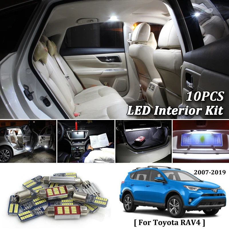 10Pcs White Canbus led font b Car b font font b interior b font lights Package