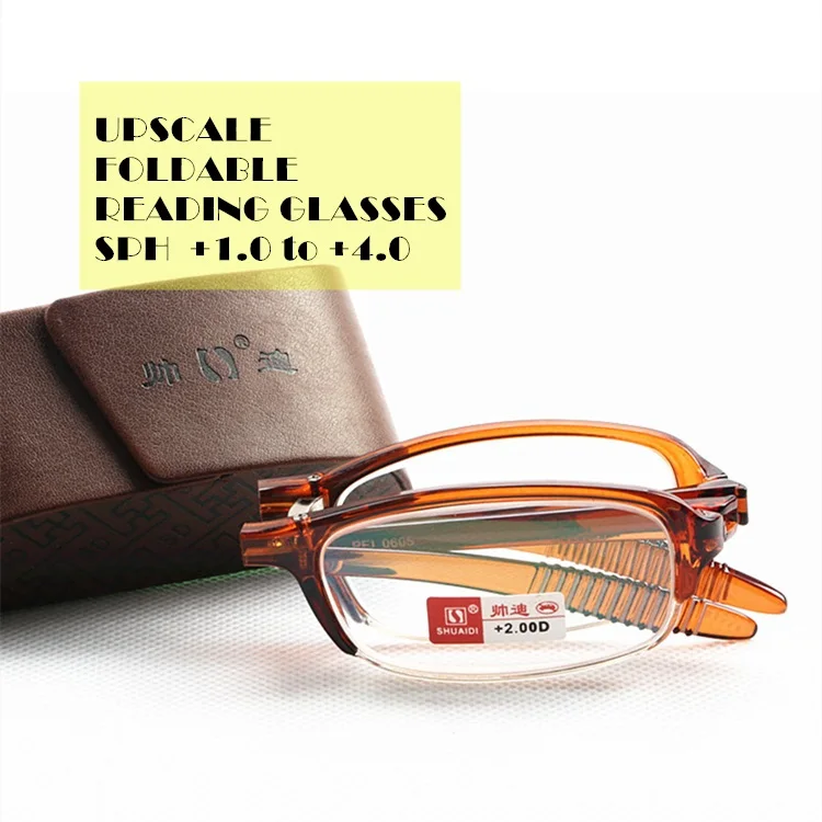 Модные Портативные складные очки для чтения для женщин и мужчин, фирменный дизайн, высококачественные Асферические жесткие линзы из смолы, очки для дальнозоркости G415