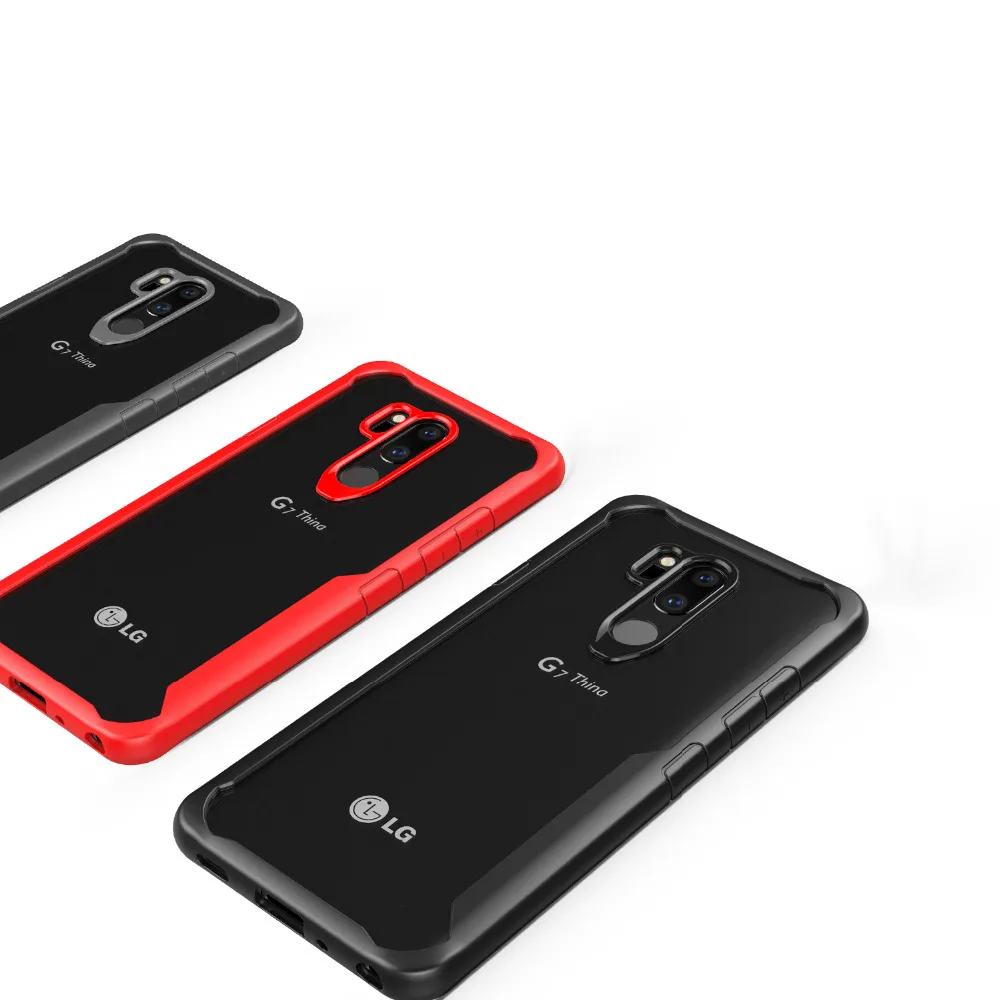 

For LG G7 ThinQ Case Soft Silicone+Transparent PC Armor Protective Back cover Case for LG G7 ThinQ phone Shell Capa for lgg7