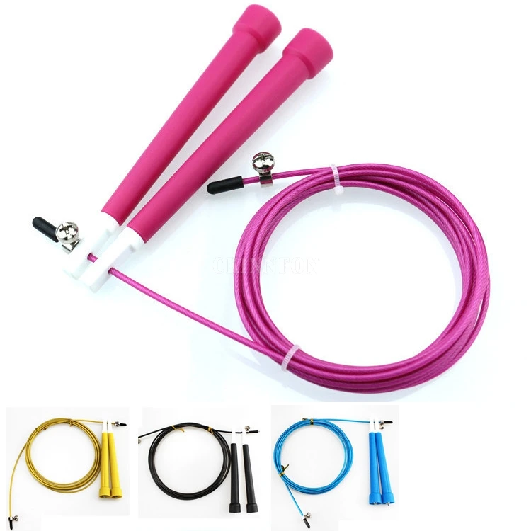 

DHL 100PCS 3M Jump Skipping Ropes Cable Steel Adjustable Fast Speed ABS Handle Jump Ropes Training Boxing Sports Exercises
