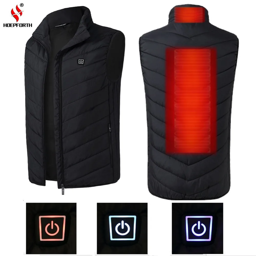 

Electric Heated Vest Winter Heating Jackets Men Women Outdoor Hiking Vest Feather Waistcoat USB Infrared Thermal Warm Clothing