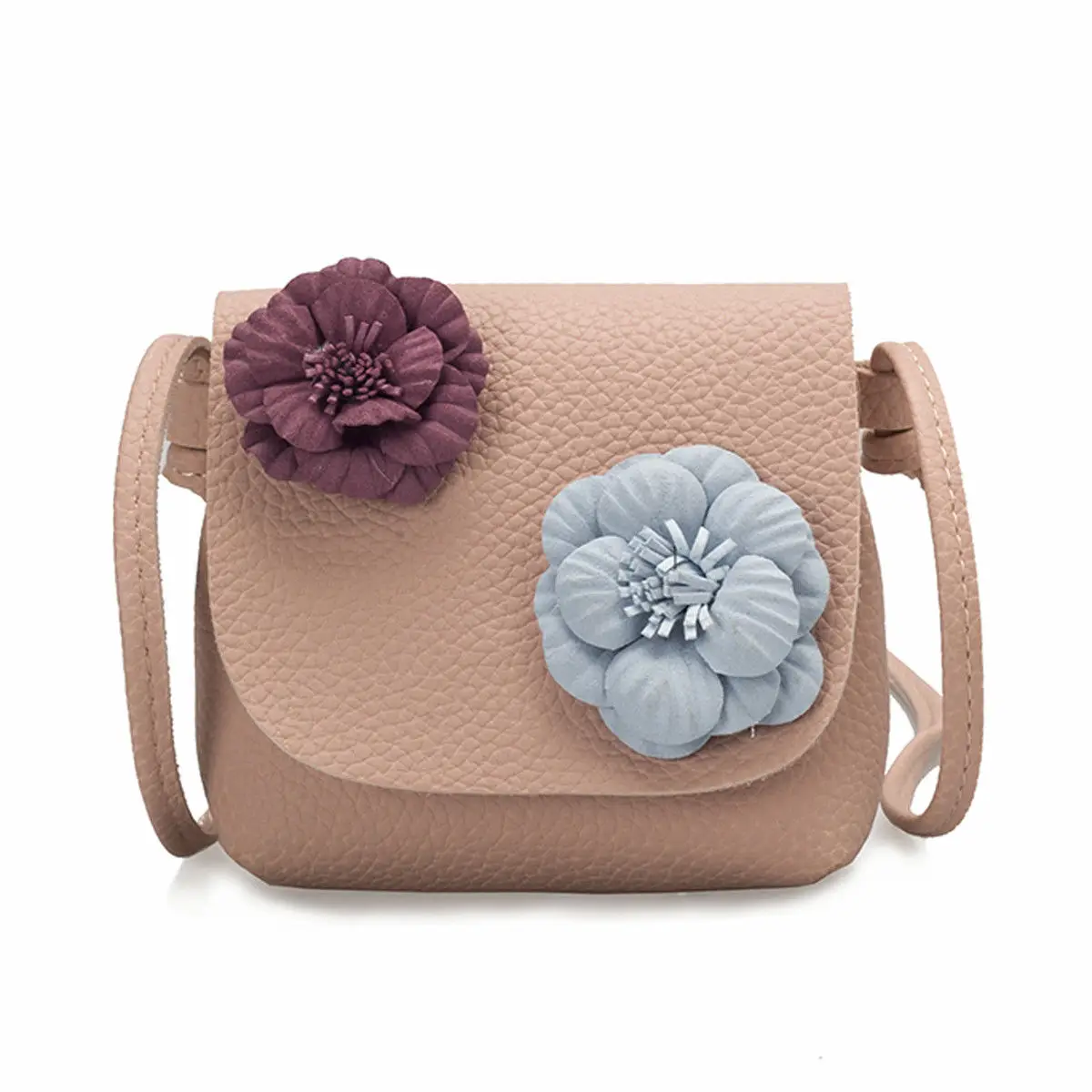 Модные рюкзаки с цветочным узором для маленьких девочек; милый хлопчатобумажный мешок для хранения; сумка на одно плечо - Цвет: Розовый