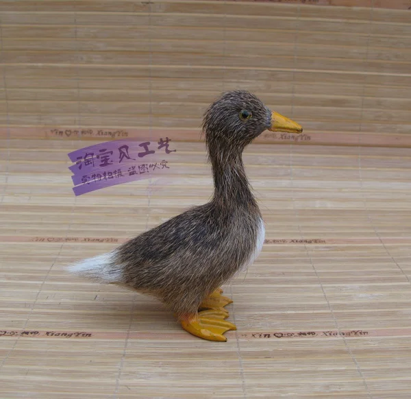 

cute small simulation wild duck toy polyethylene & furs gray duck doll gift about 15x6x14cm 0985