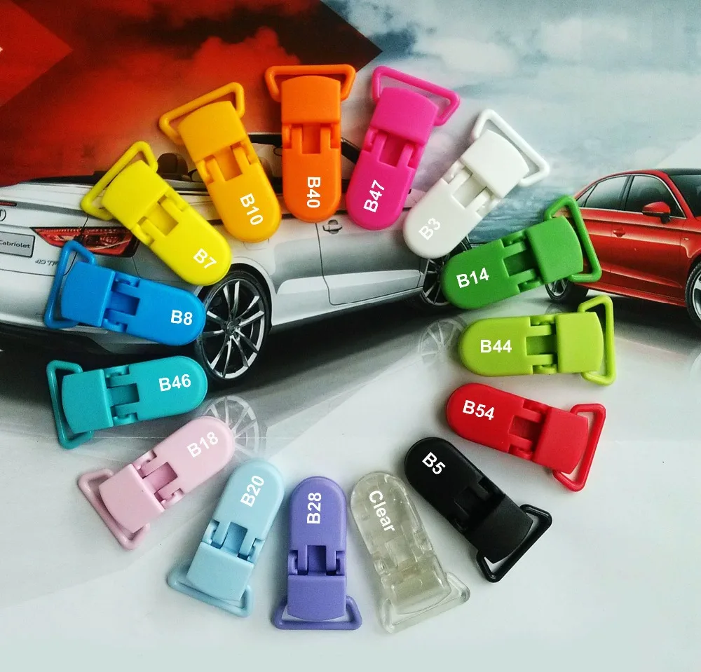 DHL 400pcs 20X42mm Plastic suspender Clip Plastic Pacifier Clip