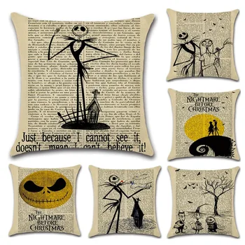 

New Staly Living Room Cute High Quality 3D Newspaper Cotton Linen Cushion Santu Dea 45*45cm OM3044