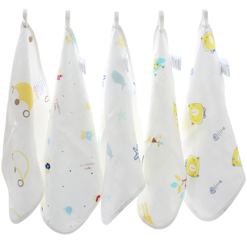  5 Pcs Baby Bath Towel Set For Newborns Cotton Muslin Bamboo Fiber Terry Kids Square Handkerchief Ch