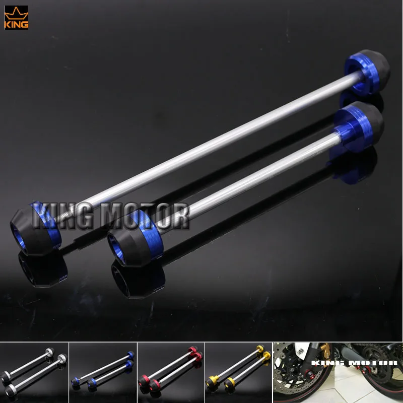 

For YAMAHA FZ6N FZ6S 2004-2009 Motorcycle Accessories CNC Front & Rear Axle Fork Crash Sliders Wheel Protector Blue