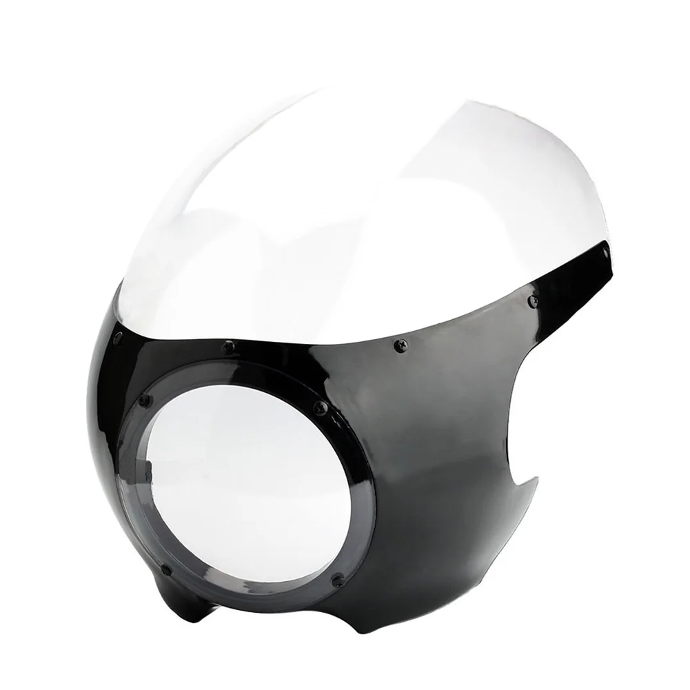 

Black Clear Smoke 5 3/4" Motorcycle Headlight Fairing Windshield Vintage Drag Racing Viper Cafe Racer