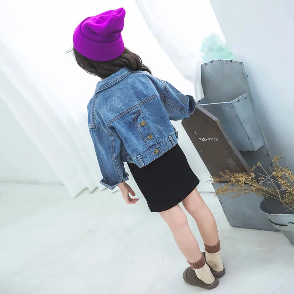

Girls Boutique Outfits Girls Sets 2019 New Spring Autumn Fashion Suits Long Sleeve Denim Coats+Black Dress 2Pcs Kids Suits