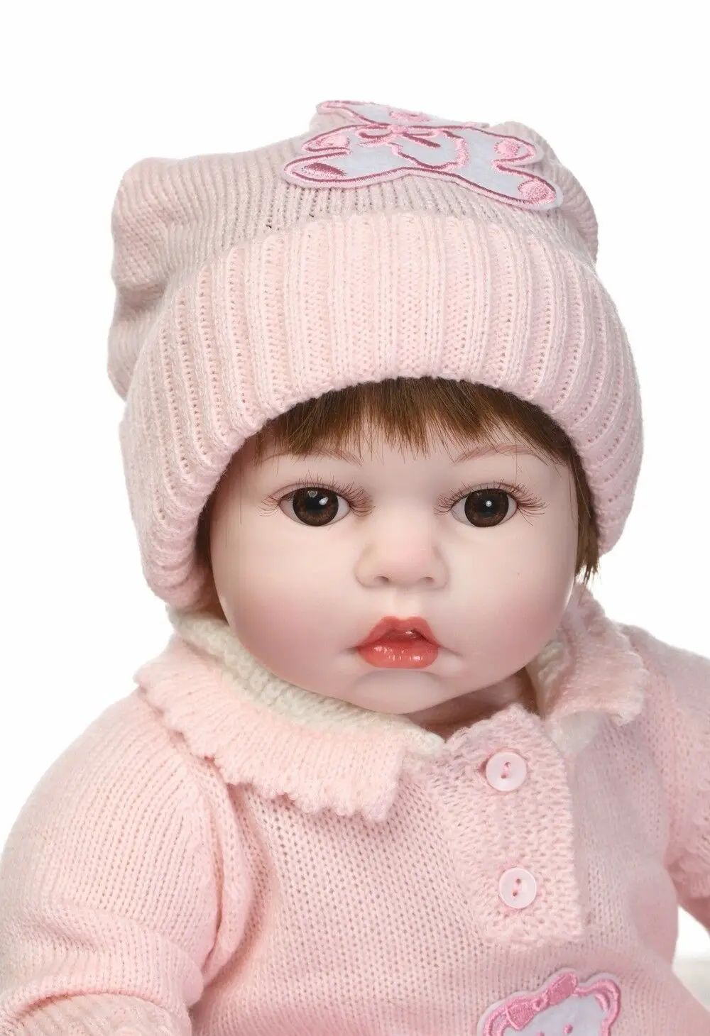 20 "Reborn Baby Dolls виниловая силиконовая Одежда для новорожденных девочек ручной работы Одежда для куклы Розовая Американская Девочка Кукла