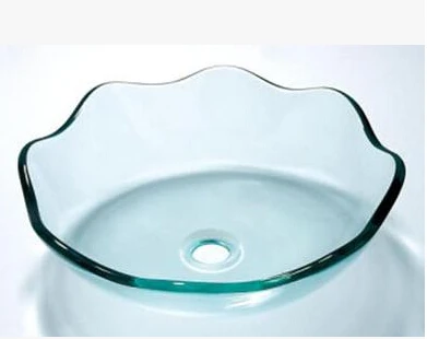 Transparent green glass basin / glass basin /