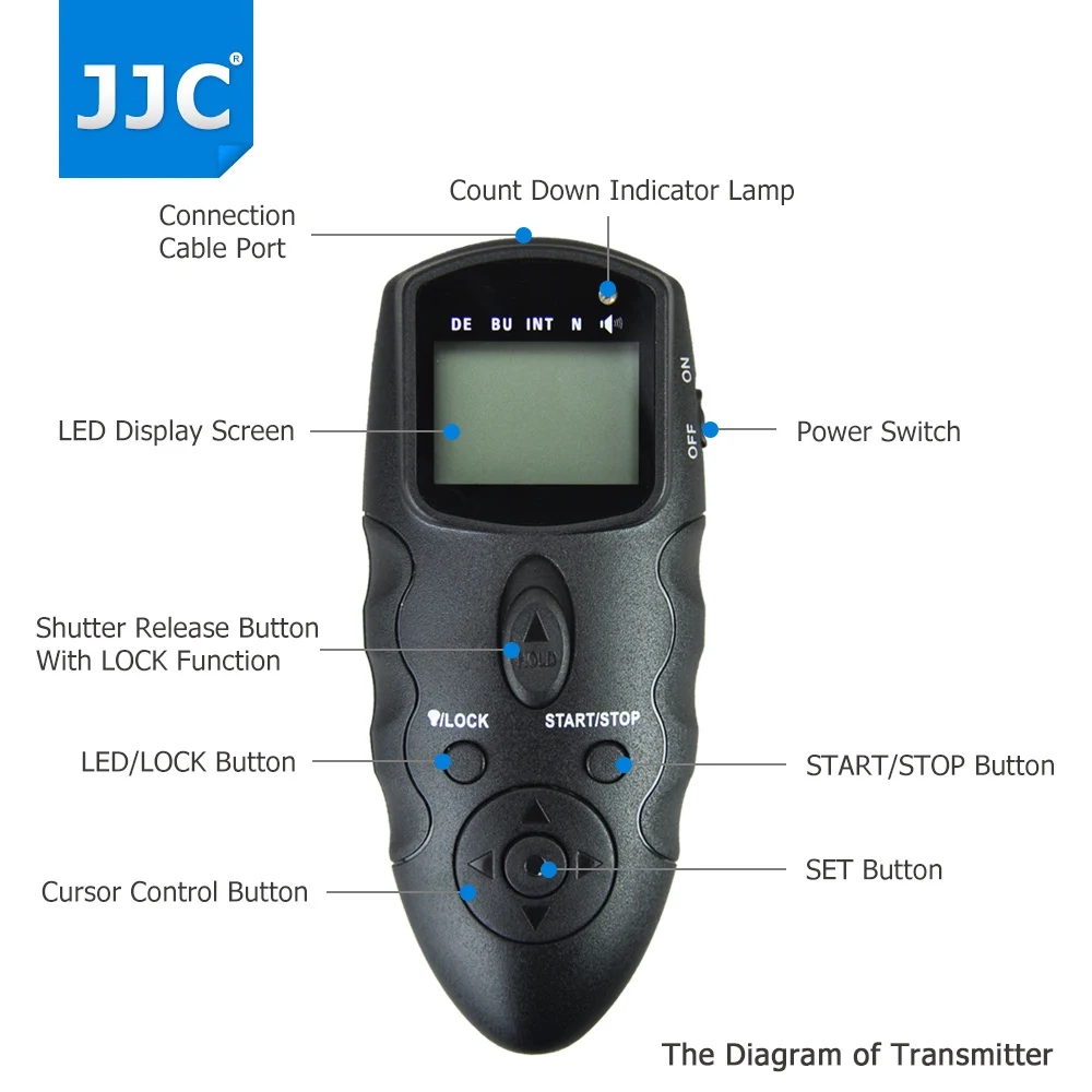 JJC Wireless Multifunction LCD Timer Remote Control for Canon EOS 850D 5DS R7 R10 1DC 5D 7DM3 7DM2 6D 5D2 5D3 AS RS-80N3 TC-80N3