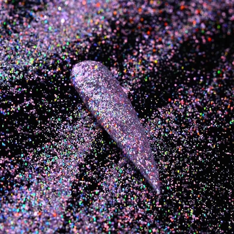 

Holographic Purple Nail Glitter Laser Holo Nail Sequins Pigment Powder Hologram Paillettes Manicure Nail Dipping UV Gel Polish