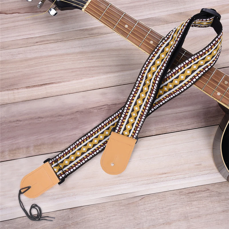 Electric Guitar Strap Guitar Part Cotton Leather Head Guitar Strap