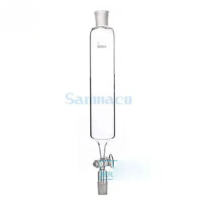 

500ml Ground Glass Joint 24/29 Cylindrical Separatory Funnel Lab Glassware