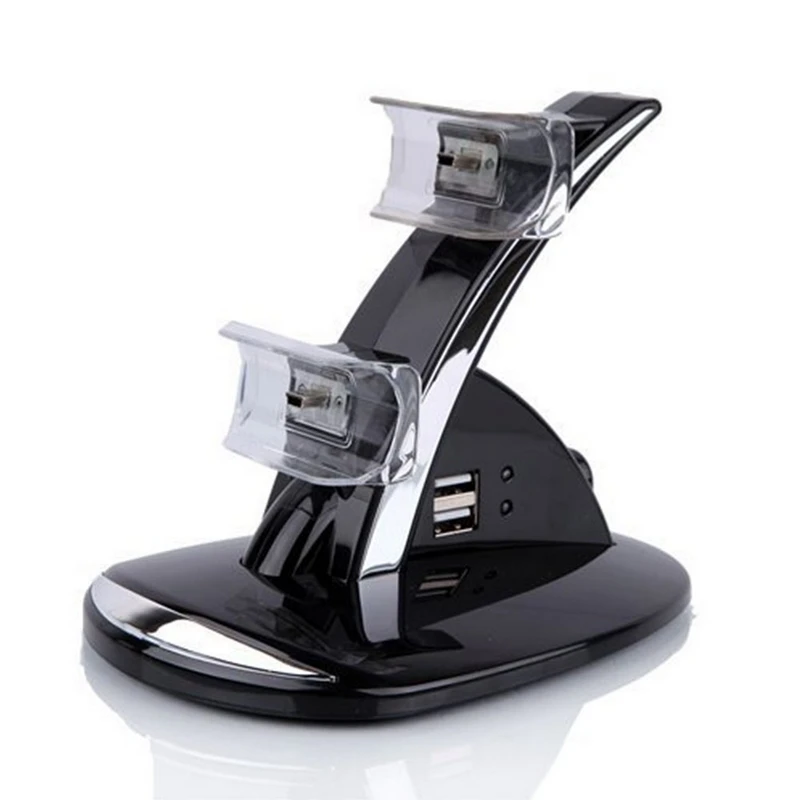 

New Black PVC Material LED Dual 2 USB port Charging Dock Station Stand For PS3 Controller For Playstaion 3 Great Charger