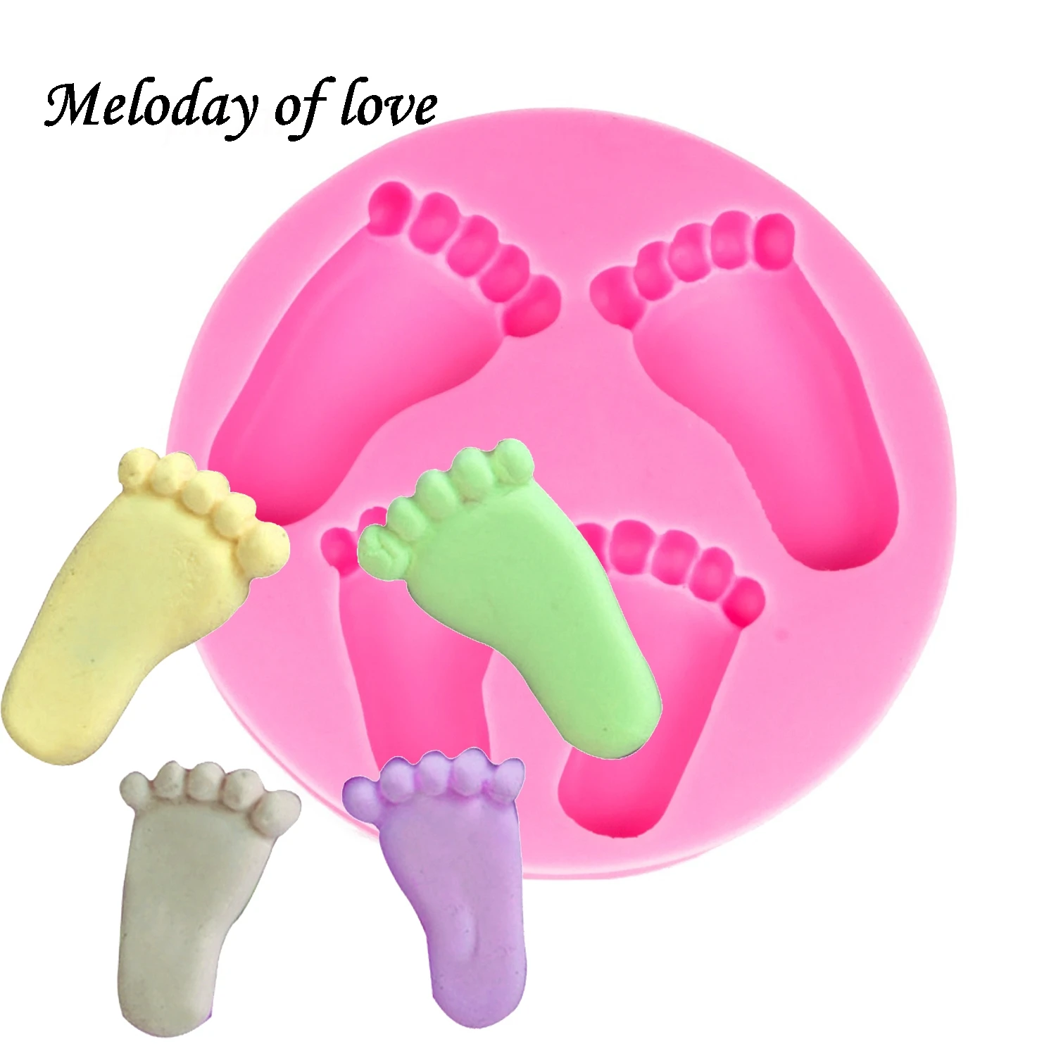 

Baby feet chocolate Clay Candy Moulds DIY fondant cake decorating tools silicone mold for the baby shower favour gifts T0020