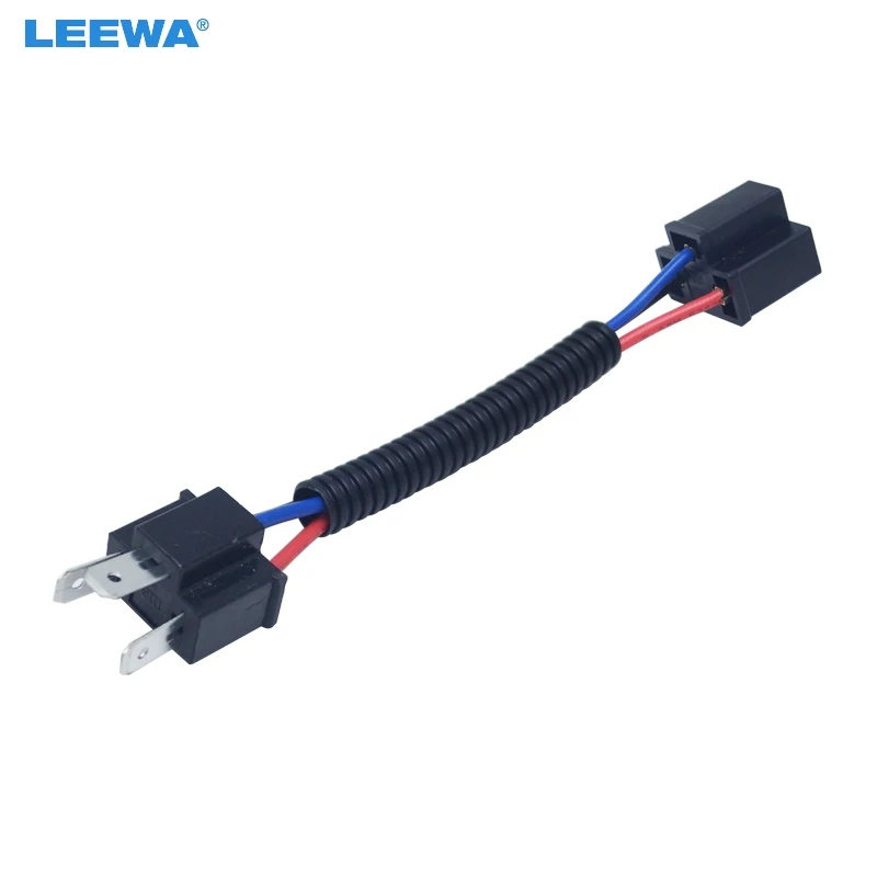 LEEWA 40 шт. кабель фар автомобиля H4 штекер к гнезду разъем лампочка, розетка автомобильный адаптер для проводки держатель# CA6001