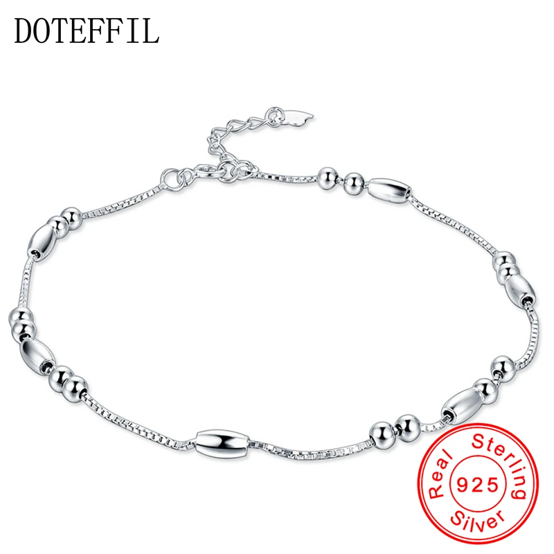 Silver Woman Anklet 925 Silver Fashion Bead Pendant Anklet High Quality ...