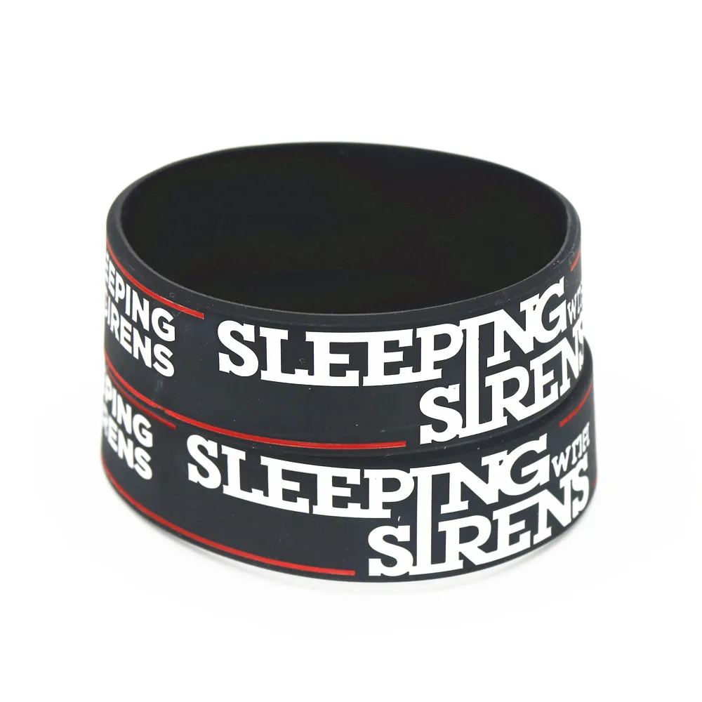 Sleeping With Sirens Band Silicone Bracelets&Bangles Wide Tendy Popular Silicone Wristband Classic Band Gifts SH197 1PC