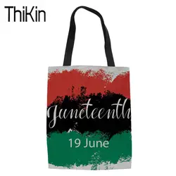 THIKIN Juneteenth день печати женские сумки для покупок дамы тяжелых Shopper сумка для женщин многоразовая эко-сумки для хранения