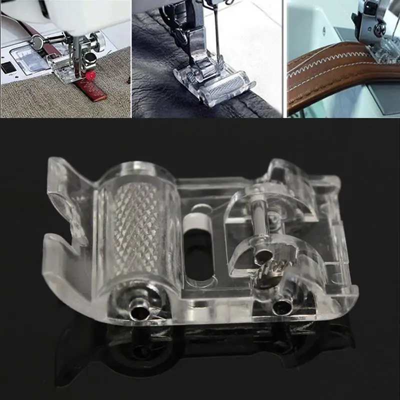 

1pc Transparent Modern Portable Design Mini Low Shaft Roller Presser Foot Sewing Machine Household Sewing Machine Foot Leather