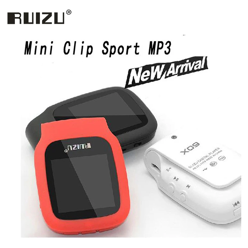 Ruizu X09 Flac Running Hifi Digital Sport Audio Screen Mp 3 Jogging Mini Clip Music Mp3 Player 4GB With Headphone Radio FM TF SD