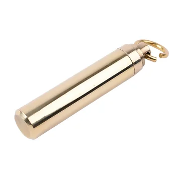 

Outdoor EDC Survival Portable Pure Brass Waterproof Seal Bottle Capsule Container Bonus Two Waterproof Ring