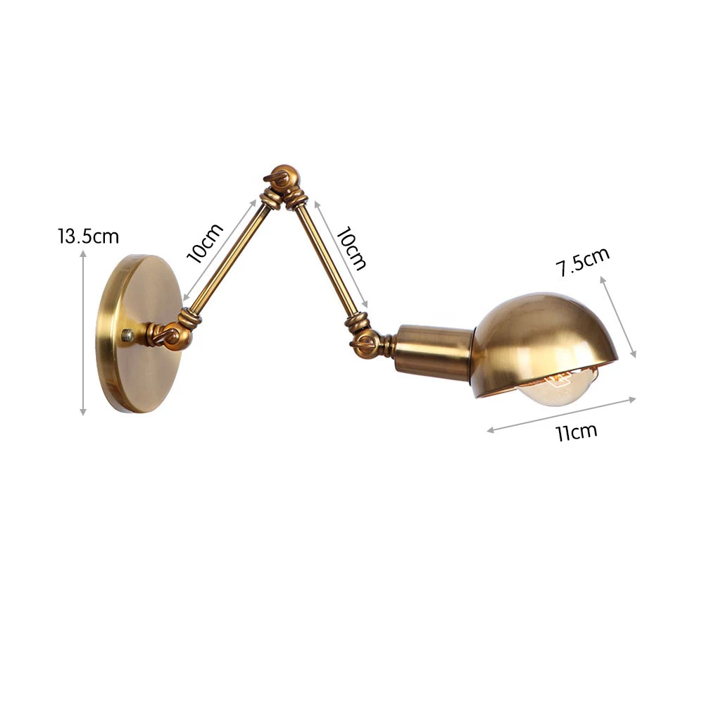 Vintage Industriële Wandlamp, Messing Metalen Wandlamp Swing Arm Verstelbare Uitschuifbare Flexibele Nachtkastje Leeslamp Gang Slaapkamer Woonkamer Loft Wandkandelaar Vintage Industriële Wandlamp, Messing Metalen Wandlamp Swing Arm Verstelbare Uitschuifbare Flexibele Nachtkastje Leeslamp Gang Slaapkamer Woonkamer Loft Wandkandelaar