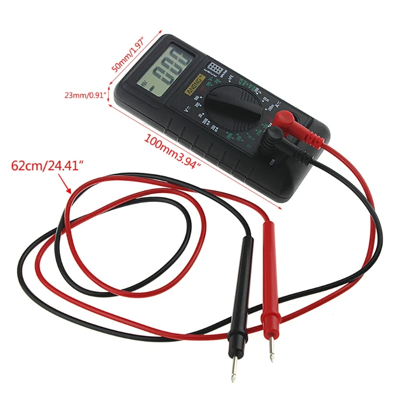 

Extra Mini Digital Multimeter Overload Protect Voltage Ampere Ohm Meter DC AC