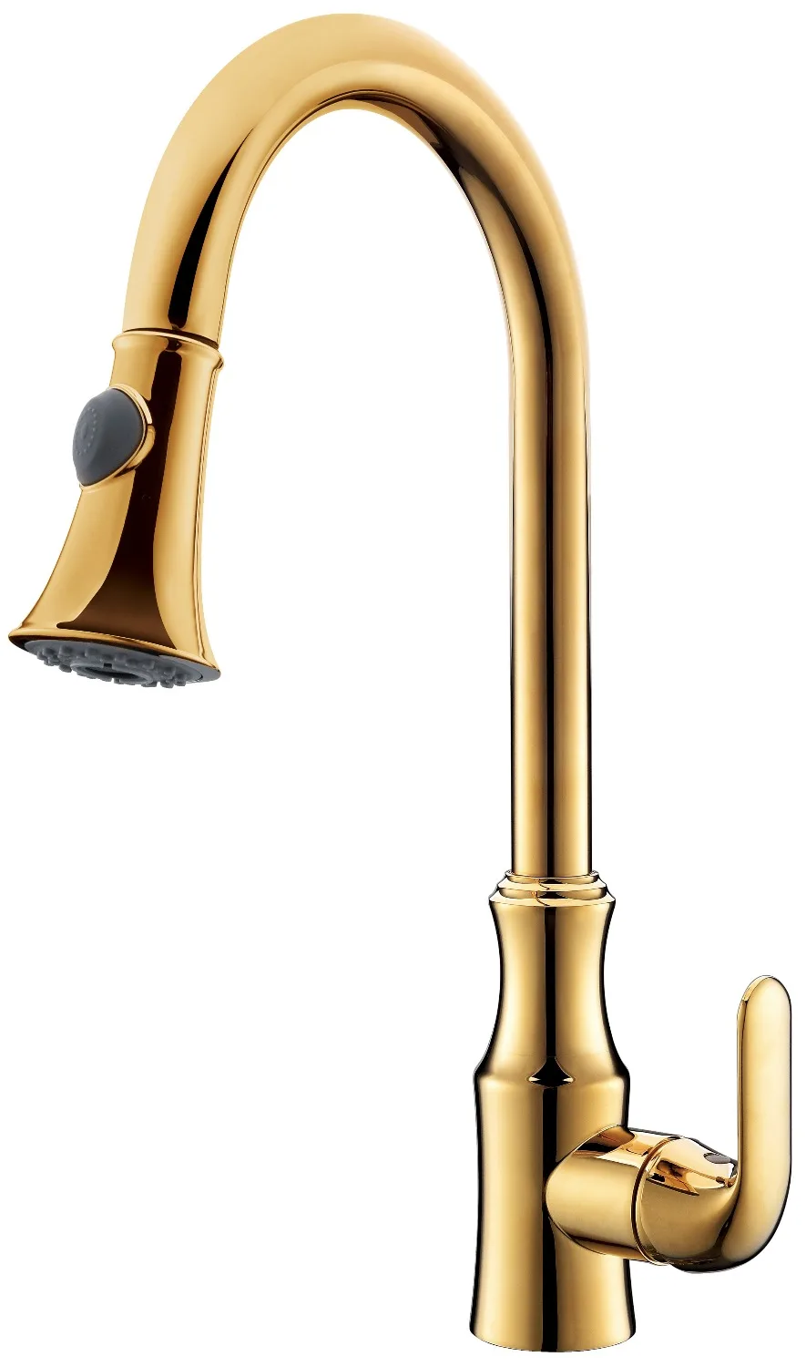 

Free ship ti-gold clour One Hole deck mounted Single Handle Pull-down Kitchen Faucet mixer tap 2016 new