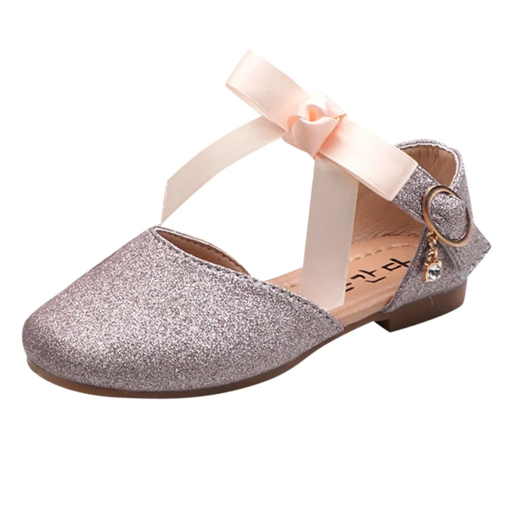 

LONSANT Baby Girls Sandals Kids ribbon Bowknot Bling Sequins Dance Sandals sweet Infant Girls Princess Shoes Baby Casual Sandals