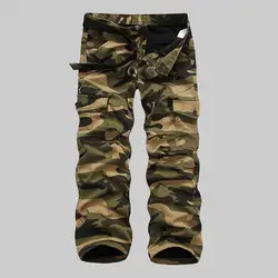 Зимние флисовые мужские брюки-карго теплый двойной Слои мужские военные камуфляжные штаны Повседневное мешковатые тактические брюки