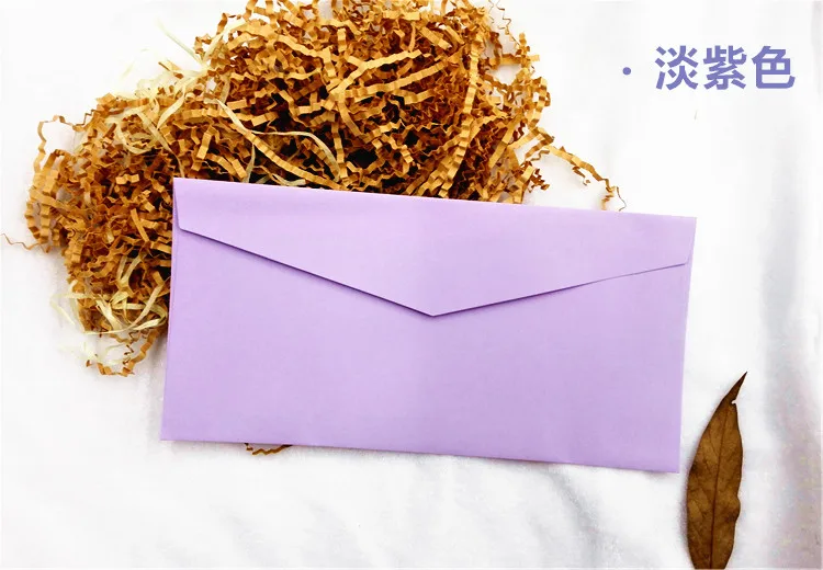 5# разъемная застежка-молния бумажные конверты Цветной Envelopes130 GMS 220x110 мм конверты толстые Цветной конверты 100 шт - Цвет: LIGHT PURPLE